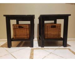 Side Tables with cane cubes