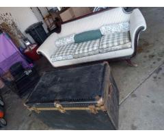 NEED GONE Antique couch and antique steamer trunk. We'll sail together or separate. See description.