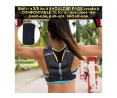 Weighted Vest Men Women Adults - Adjustable Weight Vest with Shoulder Pads and 12 lbs Included