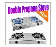 Deluxe 2 Burner High Pressure Stainless Steel Propane Gas Stove Cooktop Auto Ignition