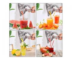 Heavy Duty Handheld Juice Squeezer With Removable Handle, 2 Strainers & 1 Liner