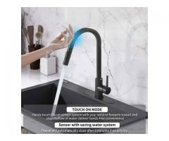 Multiple-Touch On Matte Black Kitchen Faucet Sink Pull Down Sprayer Mixer