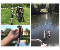 Fishing Rod and Reel Combos Carbon Fiber Telescopic Fishing Rod with Reel Combo