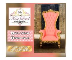 Throne chair, table, chair, rentals and events!!!
