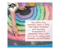 Chalk City Sidewalk Chalk, 20 Count, 7 Different Colors, Jumbo Chalk, Non-Toxic, Washable, Art