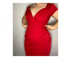 new semi formal red poly blend cocktail dress size XL