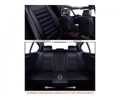 Leather Car Seat Covers, Faux Leatherette (Full Set, Black)