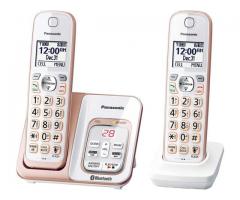 PANASONIC Expandable Cordless Phone System 2 Cordless Handsets - KX-TGD562G (Rose Gold/White) #30E