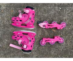 Pink Skating Shoes with Rollers