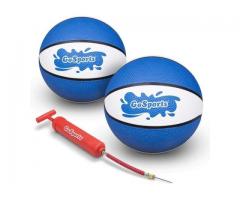 New Water Basketballs Set of 2, Blue Water Sturdy Textured Grip Points Standard Pool Hoops