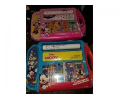 New Disney Mickey Mouse and Minnie Mouse Portable Rolling Paper Art Desk Play Sets