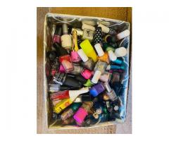 142+LOT ITEMS NAIL POLISH, GLITTERS, STANDS, DECORATIONS, ALL, ETC