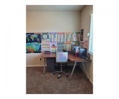 Desk and all Educational posters. #Homeschooling