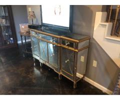Gold mirrored credenza sideboard console table