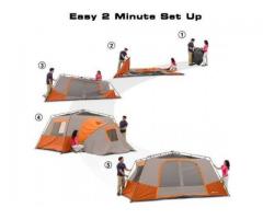 Ozark Trail 11 Person 3 Room 14' x 14' Instant Cabin Tent (Orange)
