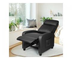 Recliner Chair for Living Room, Home Theater Seating, Reclining Lounger w/ PU Leather Seat Backrest