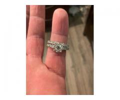 1.81 carat diamond engagement ring set size 7 3200$