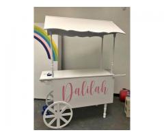 Candy Cart Available for Sale By Order only Easy to Transport and assemble 7’H Dessert stand 24”x58