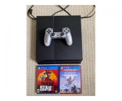 PS4 500GB + controller and 2 games (Red Dead Redemption 2 and Horizon Zero Dawn Complete Edition)