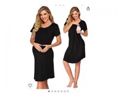 Maternity / Nursing Black Nightgown - S
