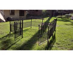 Black Fence: 7 panels + gate pieces