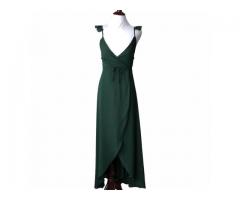 Lulu’s NWT New Size XS Here's to Us Forest Green High-Low Wrap Maxi Dress
