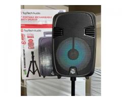 Bluetooth speaker Top Tech Audio 8” Extra BASS ( STAND MIC Remote) Rechargeable