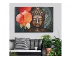 HD Statue Meditation Painting Print on Cambric Home Room Wall Sticker Art Decor - 40*60cm