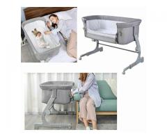 Baby Bedside Crib Adjustable Height Infant Newborn Sleeper Bassinet Cradle Bed