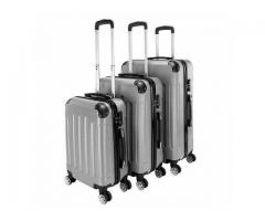 3Pcs Luggage Set/ Suitcase Hard Shell Grey PC+ABS Trolley Spinner 20"/24"/28"