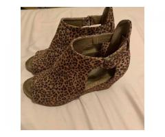 Corkys cheetah print wedge sandals