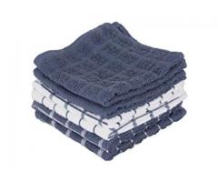 New IN Box 100% Terry Cotton, Highly Absorbent Dish Cloth Set, 12” x 12”, 6-Pack