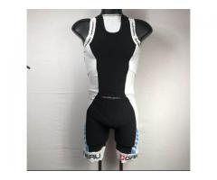 Louis Garneau Cycling Racing Skin Suit One Piece Size L11 Mesh Black White blue