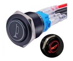 Twidec/16MM Raised Speaker Horn Momentary Push Button Switch 5/8" Mounting Hole 12V Red Led Light B