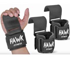 Weight Lifting Hooks Grips with Wrist Wraps & Straps