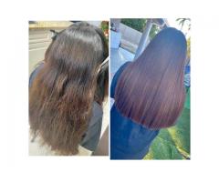 Keratin treatment for dehydrated and damaged thick hair