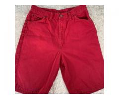 Vintage Red High Waisted Mom Jean Shorts 31” waist