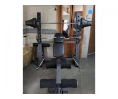 Nice Home Gym! 210lb Weight set with adjustable Dumbells & 6' Barbell - like new