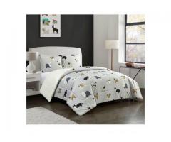 Mainstays Dog Cozy Flannel Sherpa Comforter Set/king size