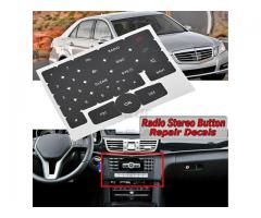 For Mercedes 2008-2016 Black Radio Stereo Button Decals Stickers