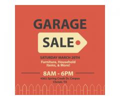 Garage Sale - BIG! Tomorrow only Sat 20th everything priced to SELL 4302 Spring Creek Drive