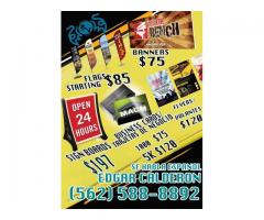 Banners business cards signs web print design and marketing