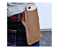 Leather Cell Phone Holster Men Universal Case Waist