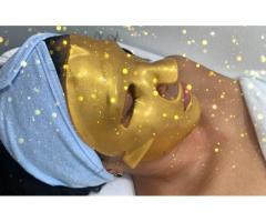 Deep cleansing facial treatment. Dermabrasion and collagen mask as a gift