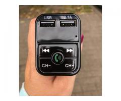 Wireless Bluetooth Car Kit Handsfree Talk MP3 player fm transmitter dual car charger-Black