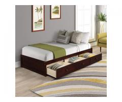 Twin Bedframe Storage w/ 3 Drawers, Wood Platform Bed for Bedroom, No Box Spring - BRANDNEW